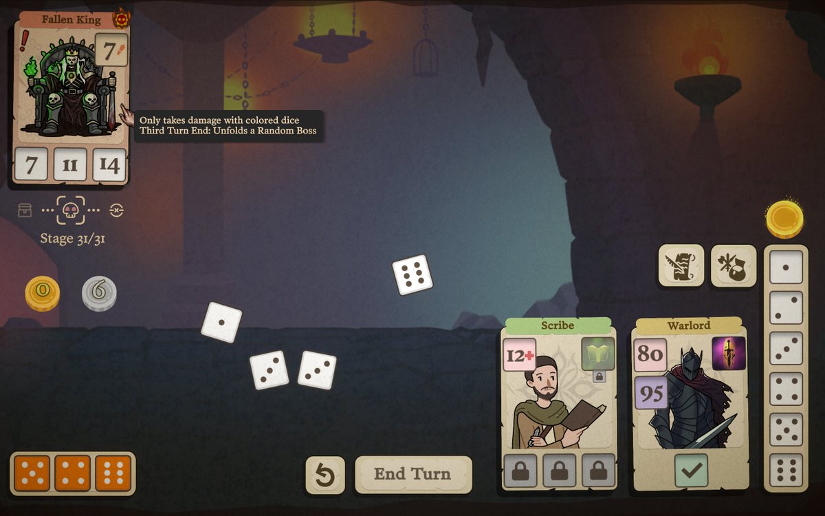 From the first roll in the depths of the dungeon to the climactic showdown with the final boss, Dice &amp; Fold keeps you on edge!

Turn-based battles, monster-filled chaos, and dice-driven strategies make every step a challenge. 🎲✨

Wishlist on #Steam now!
#WishlistWednesday