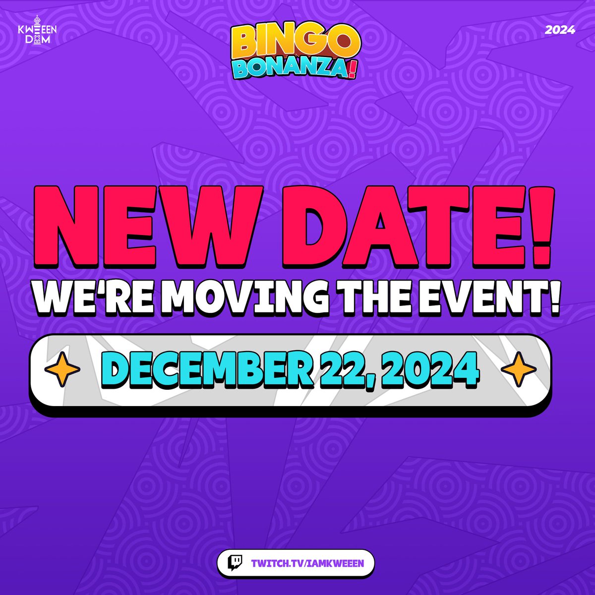 iamKweeen's tweet photo. Due to most people being unavailable on the 15th, we have decided to move the event to December 22,2024 so everyone can still be a part of our online Christmas get together!

This means interested participants can still collect points to redeem Bingo cards from iamKweeen and partner streamers!

For those new to this event, here are some FAQs for you to go over and be informed about what we are planning for the Twitch PH communities this December! See you there! #KWEEENDOM