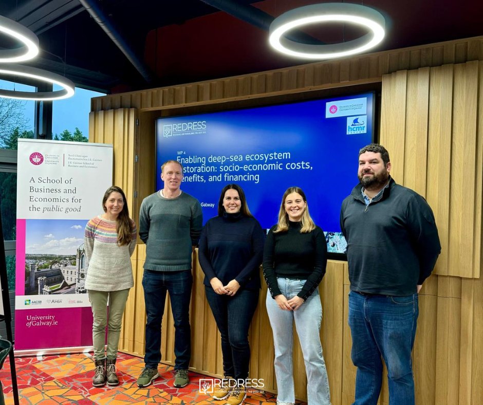 After attending  the 14th Marine Economy Symposium in Galway, several members of REDRESS project have gathered at University of Galway to talk about current activities and future perspectives for the development of the project. 
#restoration #horizoneurope #Eumissions #deepsea
