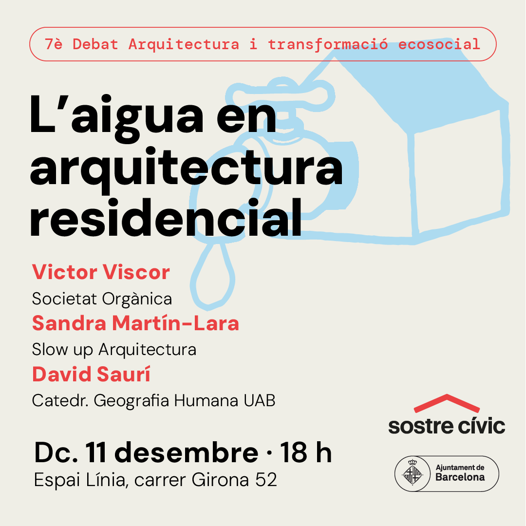 🗓️ Dimecres que ve tindrà lloc el 7è Debat d'arquitectura i transformació ecosocial🚰 on parlarem del cicle de l'aigua en l'habitatge.

 ✍️ Més info i inscripcions a sostrecivic.coop/agenda/debat-g…

#arquitecturasostenible #transicióecosocial