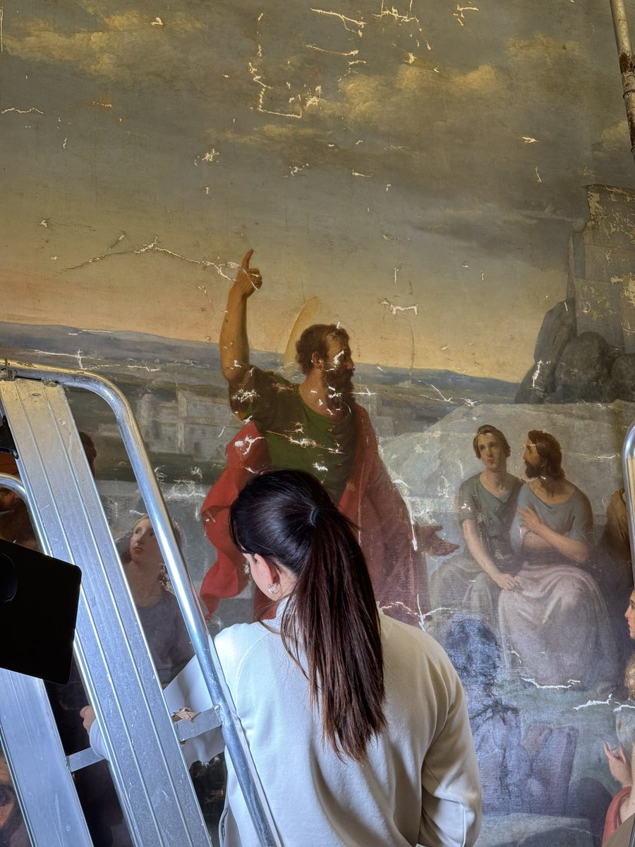 CorentinJL's tweet photo. Rappel : la première (monumentale) toile retrouvée inopinément de ce peintre quasi disparu est encore à ce jour en restauration dans la sacristie de Saint Louis des Français. @FranceauVatican https://t.co/WPTDq4kJJo