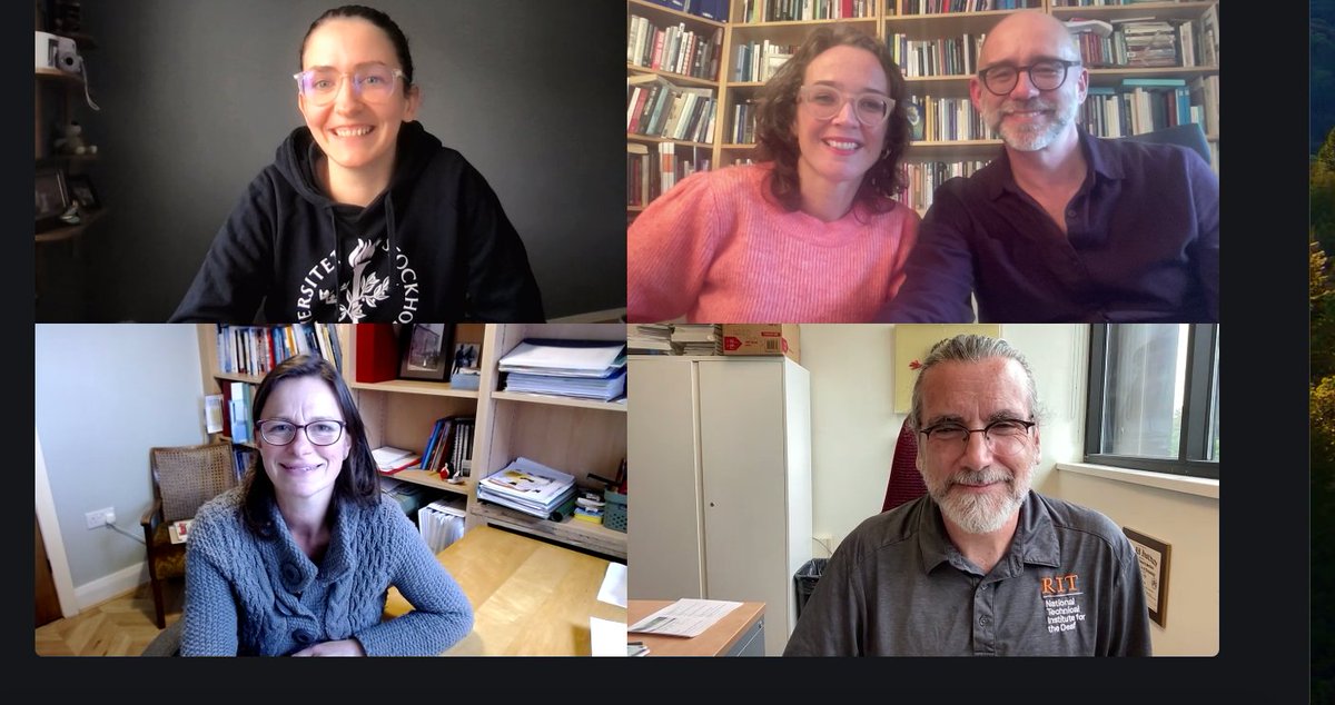 Joseph Murray (@drjosephjmurray) on Twitter photo #DrDeafteaching team met virtually to prepare for our
#Phd Deaf and #WritingRetreat
next week. Our team of
<a href="/mdemeulder/">Maartje De Meulder</a> @nkduggan Kate Rogers + Peter Hauser cover humanities, social sciences, health, and STEM, so participants will be getting a broad range of expertise! #DrDeafteaching team met virtually to prepare for our
#Phd Deaf and #WritingRetreat
next week. Our team of
<a href="/mdemeulder/">Maartje De Meulder</a> @nkduggan Kate Rogers + Peter Hauser cover humanities, social sciences, health, and STEM, so participants will be getting a broad range of expertise!