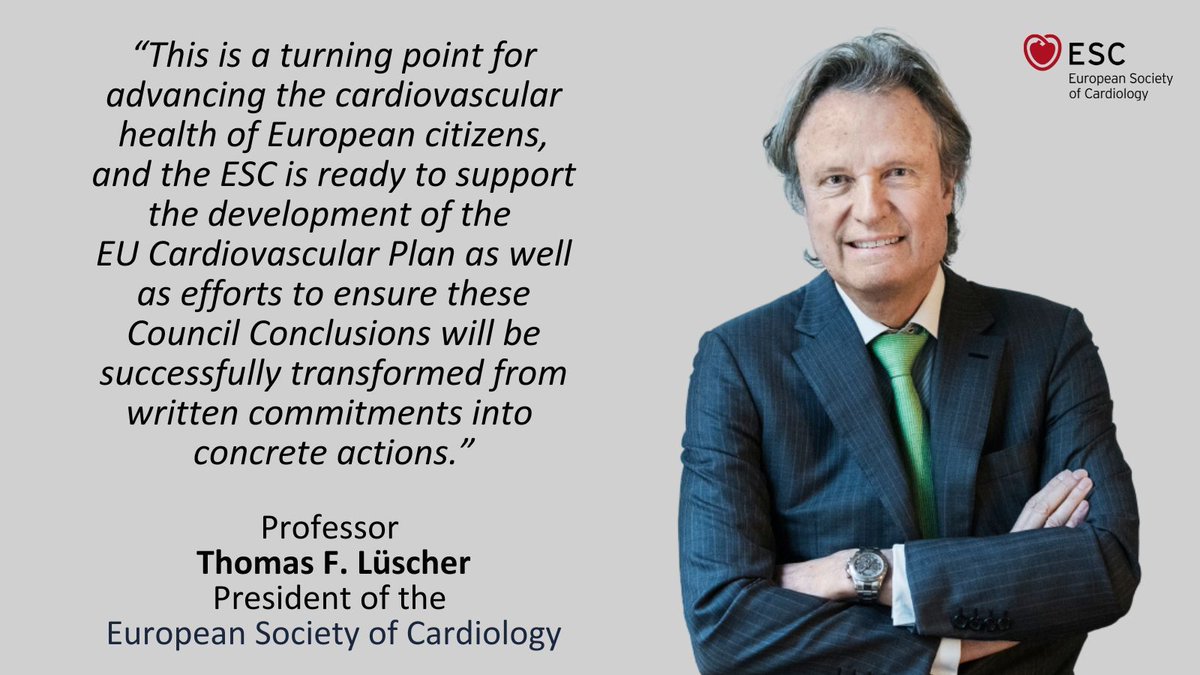 European Society of Cardiology (@escardio) on Twitter photo .<a href="/EU_Commission/">European Commission</a> announces #EU #CardiovascularHealth Plan - ESC welcomes this historic milestone for fostering national and European action.
For more, please see bit.ly/41gdFJJ
#CVHealthForAll
<a href="/TomLuscher/">CardioTomLuscher</a> .<a href="/EU_Commission/">European Commission</a> announces #EU #CardiovascularHealth Plan - ESC welcomes this historic milestone for fostering national and European action.
For more, please see bit.ly/41gdFJJ
#CVHealthForAll
<a href="/TomLuscher/">CardioTomLuscher</a>