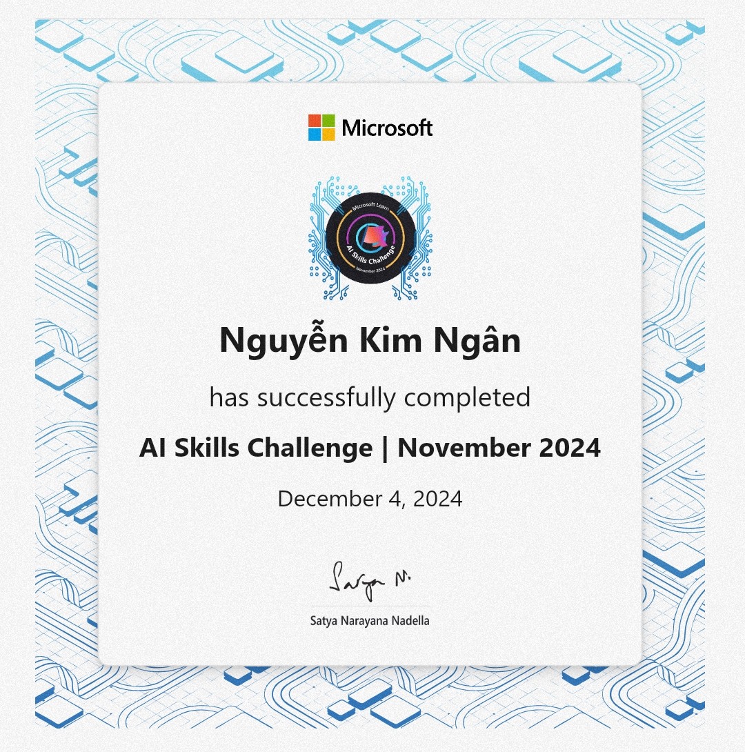 🥳🎉 Congratulations, I’ve completed the Microsoft Learn AI Skills Challenge and earned a digital badge! 🤖🚀🪄

<a href="/MicrosoftLearn/">Microsoft Learn</a>
#AI
#AISkills
#Challenge
#MicrosoftLearnAISkillsChallenge