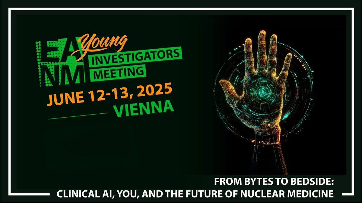 EANM_NucMed's tweet image. Join the 2025 EANM Young Investigators Meeting (#YIM25) and explore the future of #AI in #NuclearMedicine!

📍Vienna, Austria
📅 June 12-13, 2025
👉 Open to researchers under 33

🔗Apply by February 10, 2025: eanm.org/congress-scien…