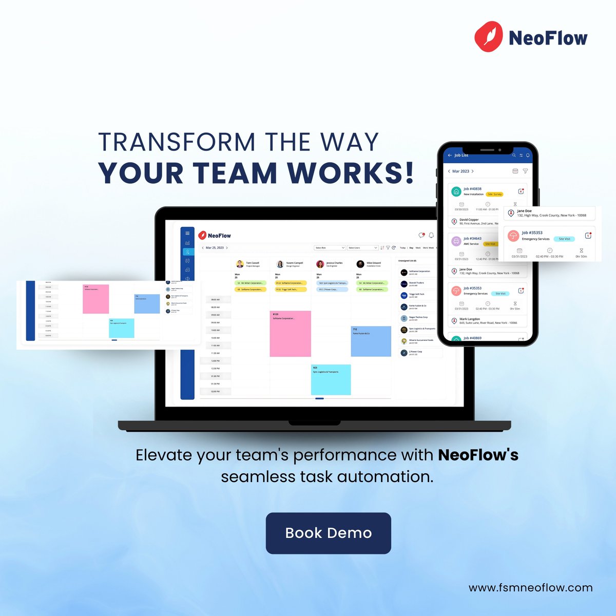 Neoflow_FSM's tweet image. With NeoFlow, your team can:
✅ Streamline daily tasks.
✅ Collaborate like never before.
✅ Boost efficiency and achieve goals faster.

📲 Book your demo today at 
fsmneoflow.com
#NeoFlow #TaskManagement #WorkSmart #TeamSuccess #BusinessEfficiency #ProductivityBoost