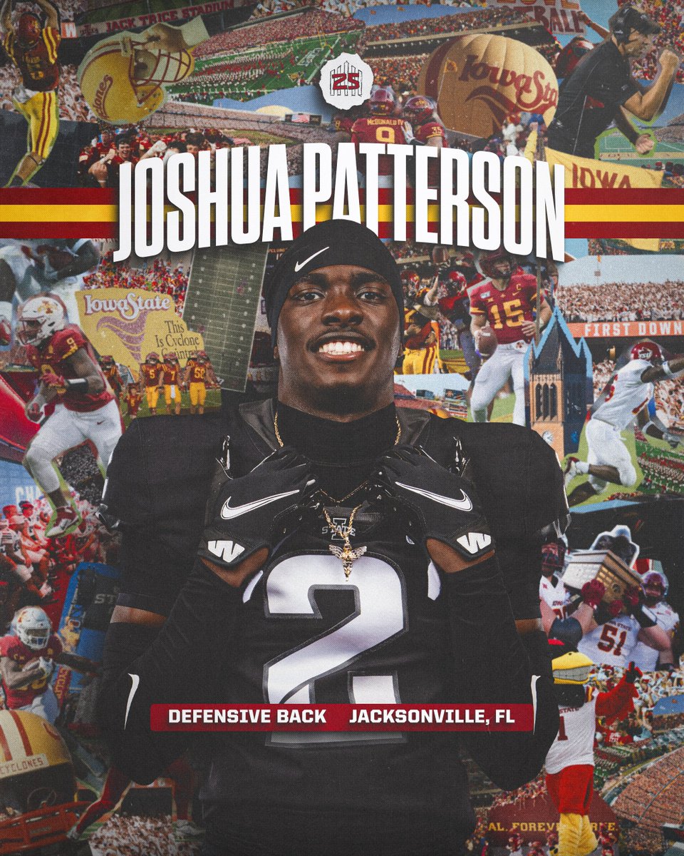 Iowa State Football (@cyclonefb) on Twitter photo A DB from the Sunshine State, Joshua allowed just one reception his senior season!
<a href="/JoshuaP5LYFE/">Joshua Patterson</a>
🌪️🚨🌪️ A DB from the Sunshine State, Joshua allowed just one reception his senior season!
<a href="/JoshuaP5LYFE/">Joshua Patterson</a>
🌪️🚨🌪️