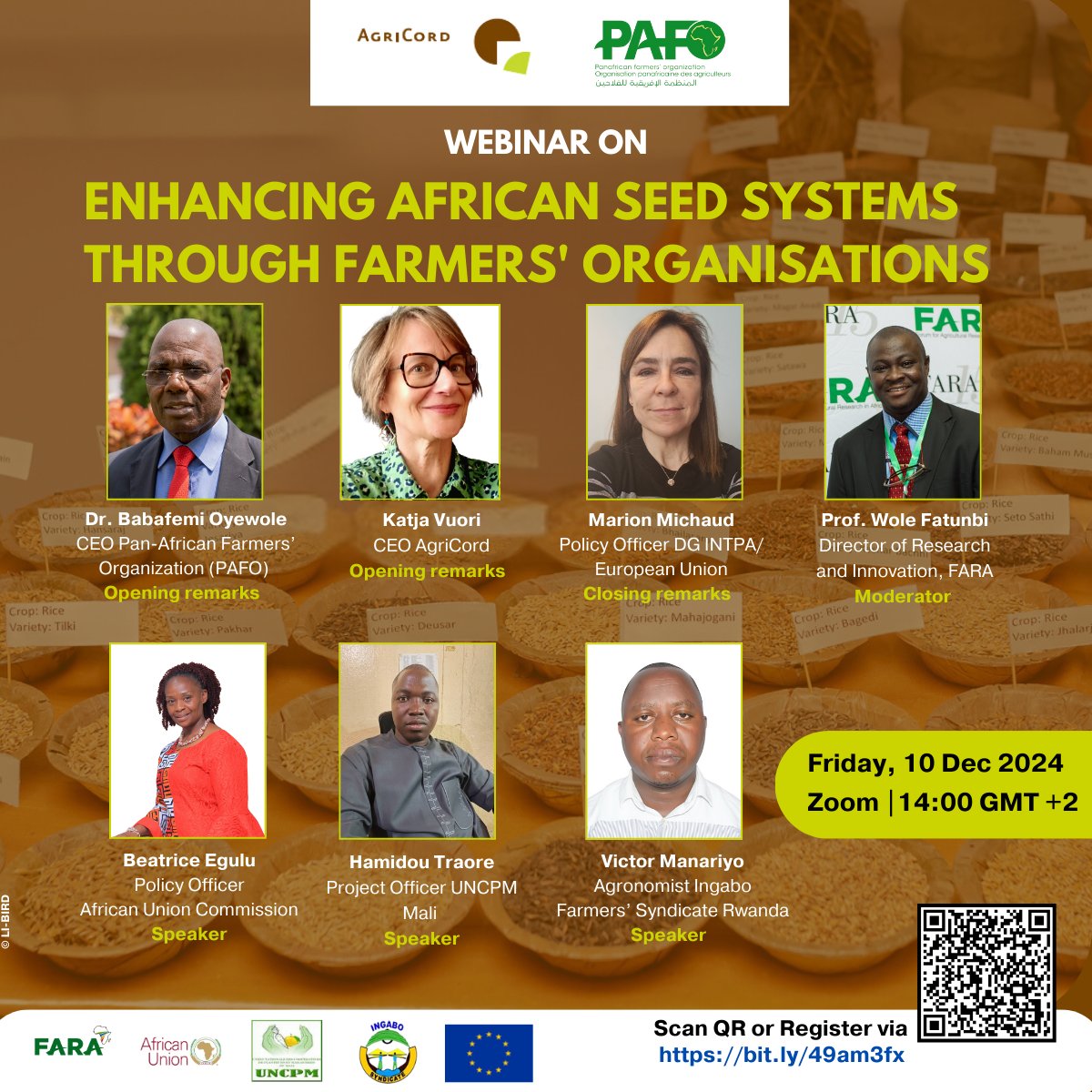 AgriCord (@ffp_agricord) on Twitter photo Only 2 days left to register!
๐พ ๐๐จ๐ข๐ง ๐ฎ๐ฌ ๐๐จ๐ซ ๐ญ๐ก๐ ๐๐๐๐ ๐๐ฒ๐ฌ๐ญ๐๐ฆ๐ฌ ๐๐๐๐ข๐ง๐๐ซ hosted by <a href="/pafo_africa/">Pan African Farmers Organisation (PAFO)</a> and <a href="/FFP_AgriCord/">AgriCord</a>
๐
This Friday 6 December 2024
14:00 - 16:00 GMT +2
๐Online
๐ ๐๐๐ ๐ข๐ฌ๐ญ๐๐ซ ๐ง๐จ๐ฐ: us02web.zoom.us/meeting/registโฆ
#seed #FORI #farmers Only 2 days left to register!
๐พ ๐๐จ๐ข๐ง ๐ฎ๐ฌ ๐๐จ๐ซ ๐ญ๐ก๐ ๐๐๐๐ ๐๐ฒ๐ฌ๐ญ๐๐ฆ๐ฌ ๐๐๐๐ข๐ง๐๐ซ hosted by <a href="/pafo_africa/">Pan African Farmers Organisation (PAFO)</a> and <a href="/FFP_AgriCord/">AgriCord</a>
๐
This Friday 6 December 2024
14:00 - 16:00 GMT +2
๐Online
๐ ๐๐๐ ๐ข๐ฌ๐ญ๐๐ซ ๐ง๐จ๐ฐ: us02web.zoom.us/meeting/registโฆ
#seed #FORI #farmers
