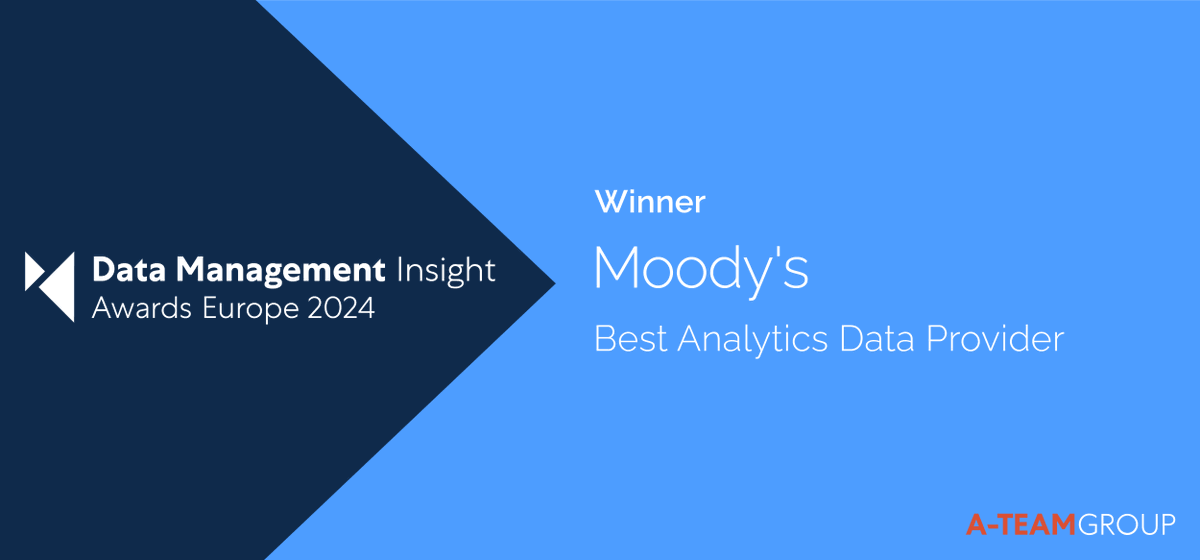 DataMgmtInsight's tweet image. Congratulations to @moodys; winner of the 2024 Data Management Insight Award Europe for Best Analytics Data Provider!
Winners' Report: a-teaminsight.pulse.ly/9ocqbtp1sb
#DMIawards #datamanagement #analyticsdata #dataprovider