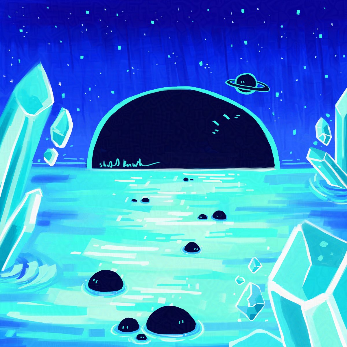 Blue Crystal Space Sea by ShadedPenumbra
sheezy.art/shadedpenumbra…

Look at the little cuties! And the big cutie too! Blue is such a pleasing colour for the whole image to be made of

#SheezyShares