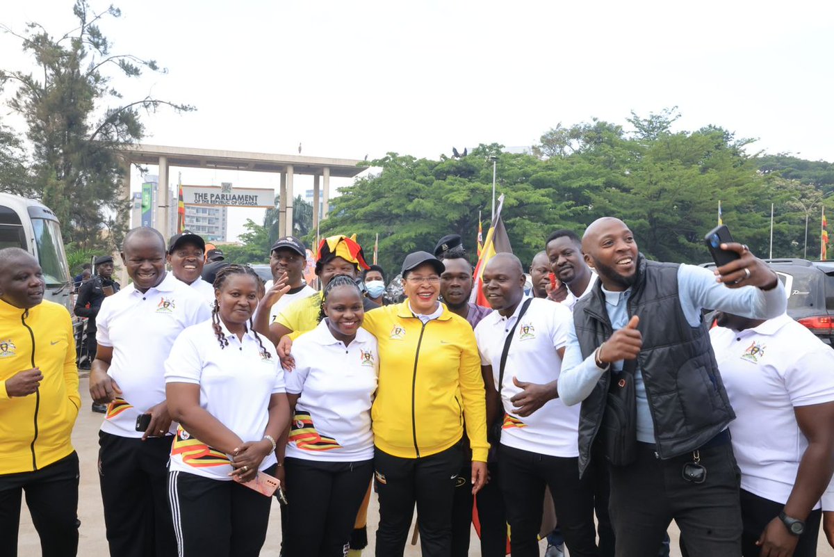 KevinKaala's tweet photo. Defending champions, E. Africa here we come.
This morning the sports fraternity of parliament of Uganda was officially flagged by the Rt.  Speaker AAA and Rt. Hon. Dpty. Speaker TT  to participate in the inter- parliamentary games in Mombasa. https://t.co/QDAVjNRXHA