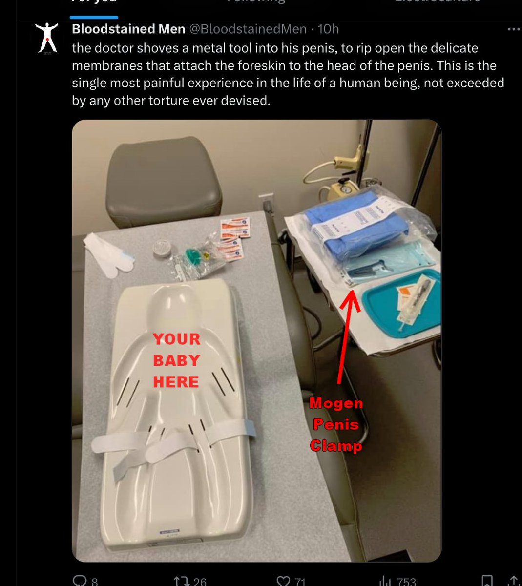 mocrash's tweet photo. Agree and plz don't leave them in the CIRCUMCISION TORTURE CHAMBER at the hospital, either. https://t.co/7RXJfhuPtF