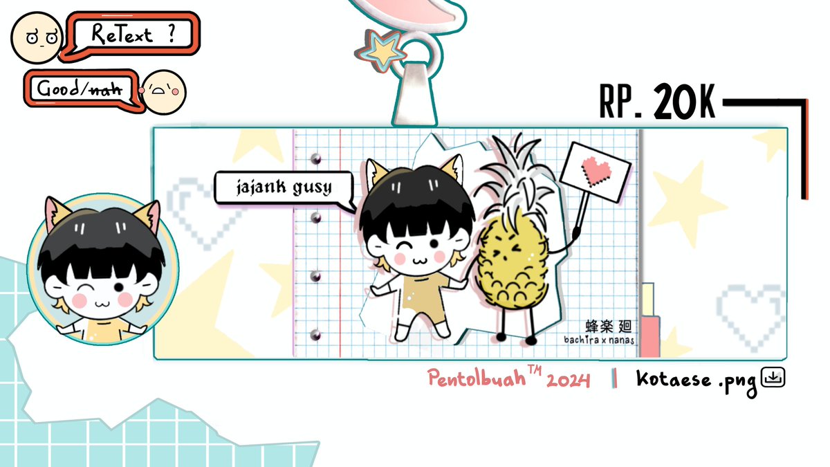 kotaese's tweet photo. help rt pls ...? 
haloo aku bawa RS layout chibi anime nih! ada Bachira, Rin, Suo dan Hoshina. yg mw bisa take via DM ya !! makasii sengku

✅ retext
❎ recolor
✅ get art chibi png

#zonauang #zonaba https://t.co/r6MrxzJD4r