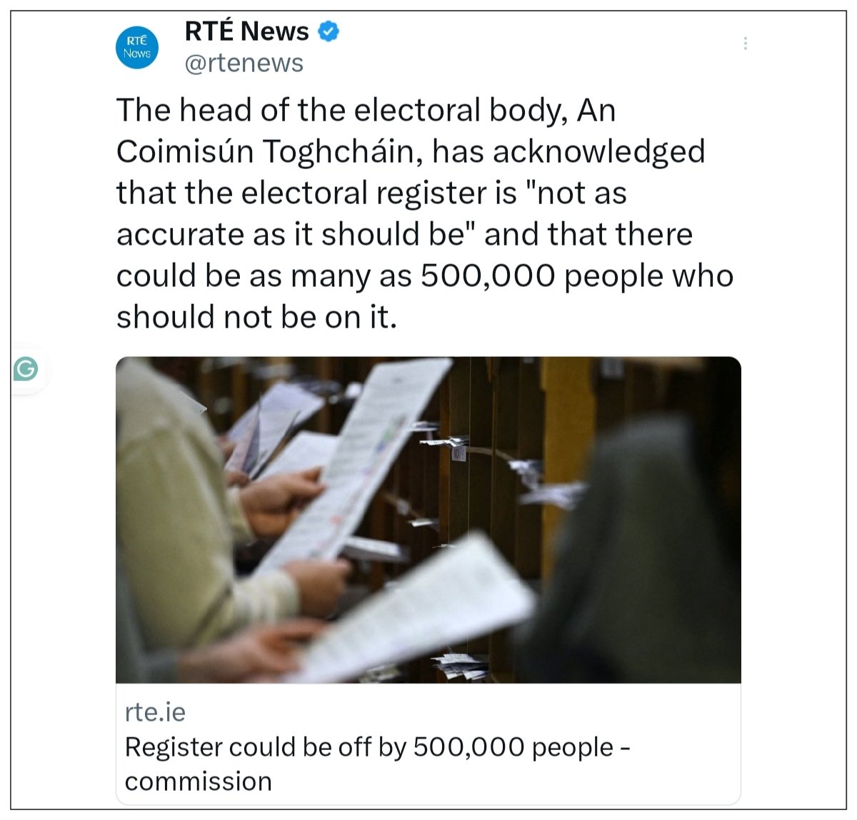 paddymacc1's tweet photo. If the process through which we elect public representatives to the national parliament is flawed, as outlined here by a state body, then how can the result of that election be lawfully sound.? 
#Ireland #GeneralElection24 https://t.co/NmoeowGd7d