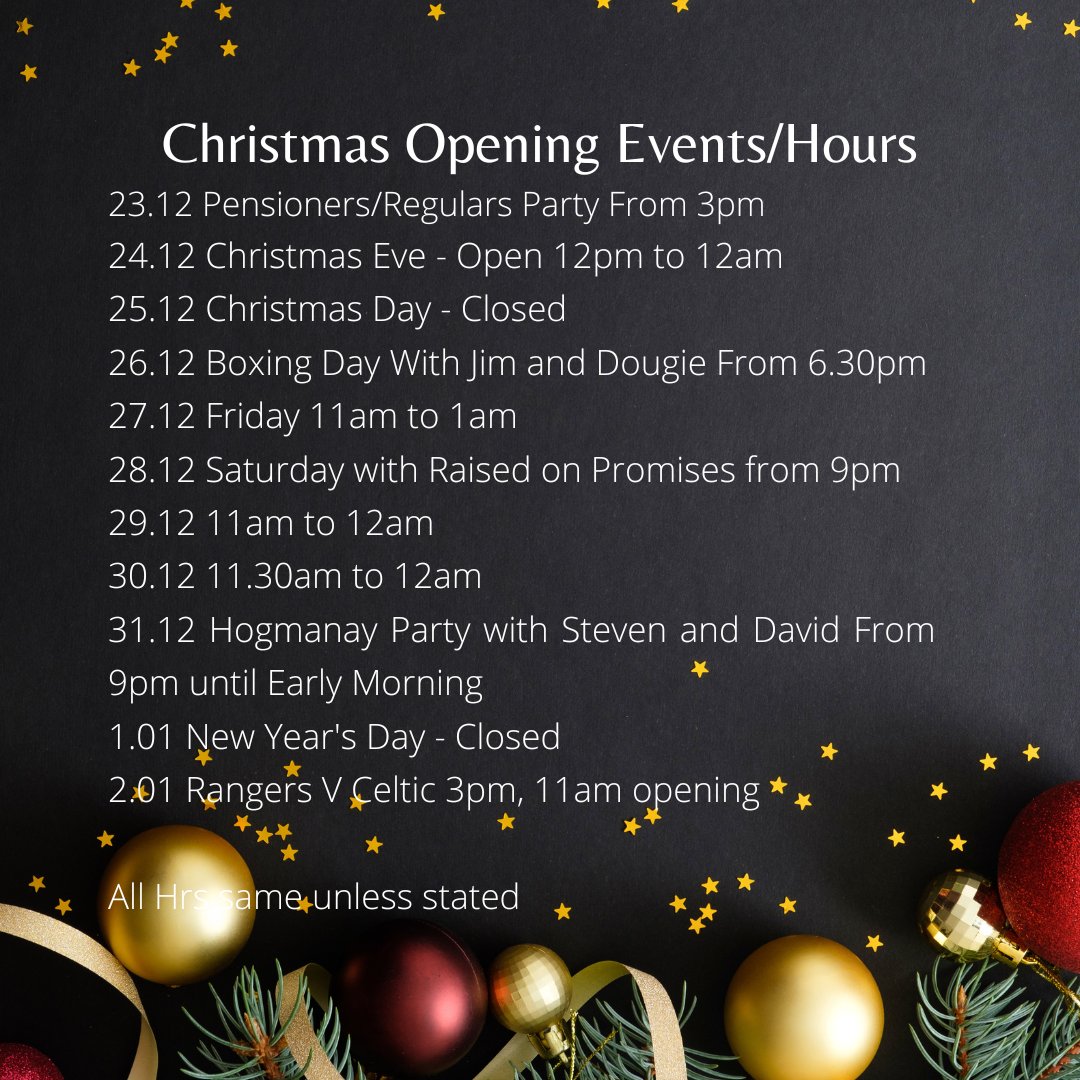 BrandyBar1's tweet image. Lots going on over the festive. Hope to see you all.