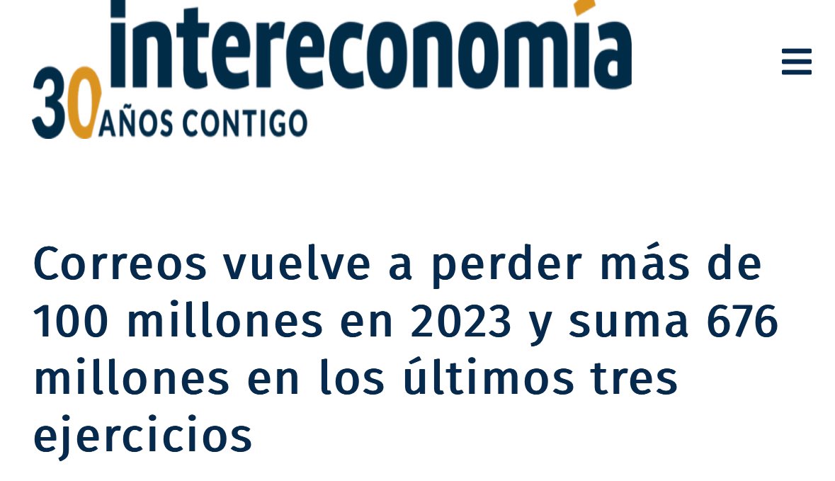 Correos pierde 1 Millón de € cada 3 días mientras que Amazon no tarda ni 1 minuto en generar ese mismo millón.

Eficiencia Vs despilfarro
Sectos privado Vs Sector público.