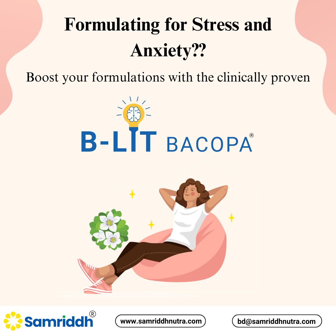 Samriddh_Nutra's tweet photo. B-Lit Bacopa, a clinically validated nootropic that harmonizes cognitive and emotional health. Powered by Samriddh’s proprietary BEAT Tech, B-Lit Bacopa is crafted for efficacy and innovation.
 #MemoryBoost #HealthyLifestyle #BacopaMonnieri #BLitBacopa #SamriddhNutractive https://t.co/2aCe6M8DrZ