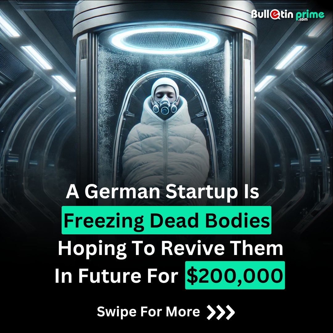 bulletin_prime's tweet photo. Can cryopreservation reverse death? A German startup claims it can- for $200K 🤔
Read more: https://t.co/a3EHCPMaO0

#bulletinprime #cryopreservation #TechInnovation #technologynews #Science #ArtificialIntelligence #business https://t.co/oo0CCyLqog