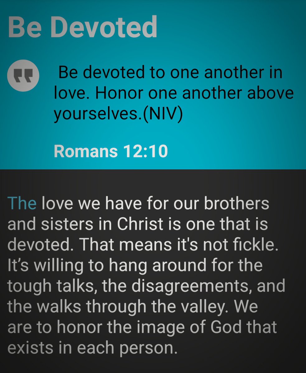 Williamsmadmath's tweet photo. Romans 12 : 10 https://t.co/j2fWHqHjll