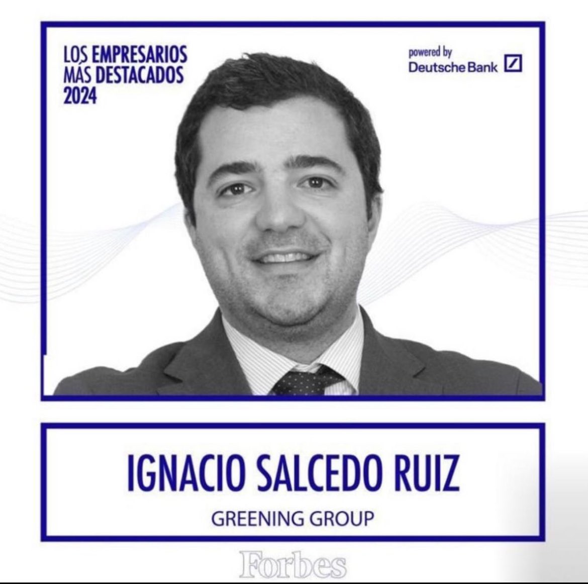 Es un honor recibir este reconocimiento y que agradezco enormemente a FORBES España, mas aún viendo los grandes empresarios que han sido también galardonados y a los que felicito.  La verdad nunca imaginé poder ni tan siquiera optar a un reconocimiento como este.