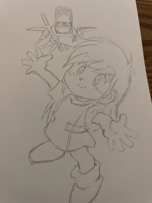 うちにある漫画を中心に模写 あさりよしとお先生の宇宙家族カールビンソン。あさり先生こうして描いてみるとめちゃくちゃ絵が上手いんだなあ アタリをとって描きたいんだけどどこで取っていいか分からず。部品ごとそのまま描いてくうちにズレていく #宇宙家族カールビンソン #たぬいらすと