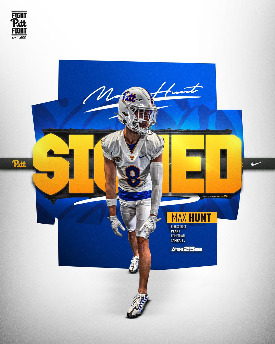TAMPA’S FINEST 🤞

MAX HUNT IS A PITT PANTHER ✍️ <a href="/Max_Hunt8/">Max Hunt</a> 

#HailToPitt x #TIME25HINE
