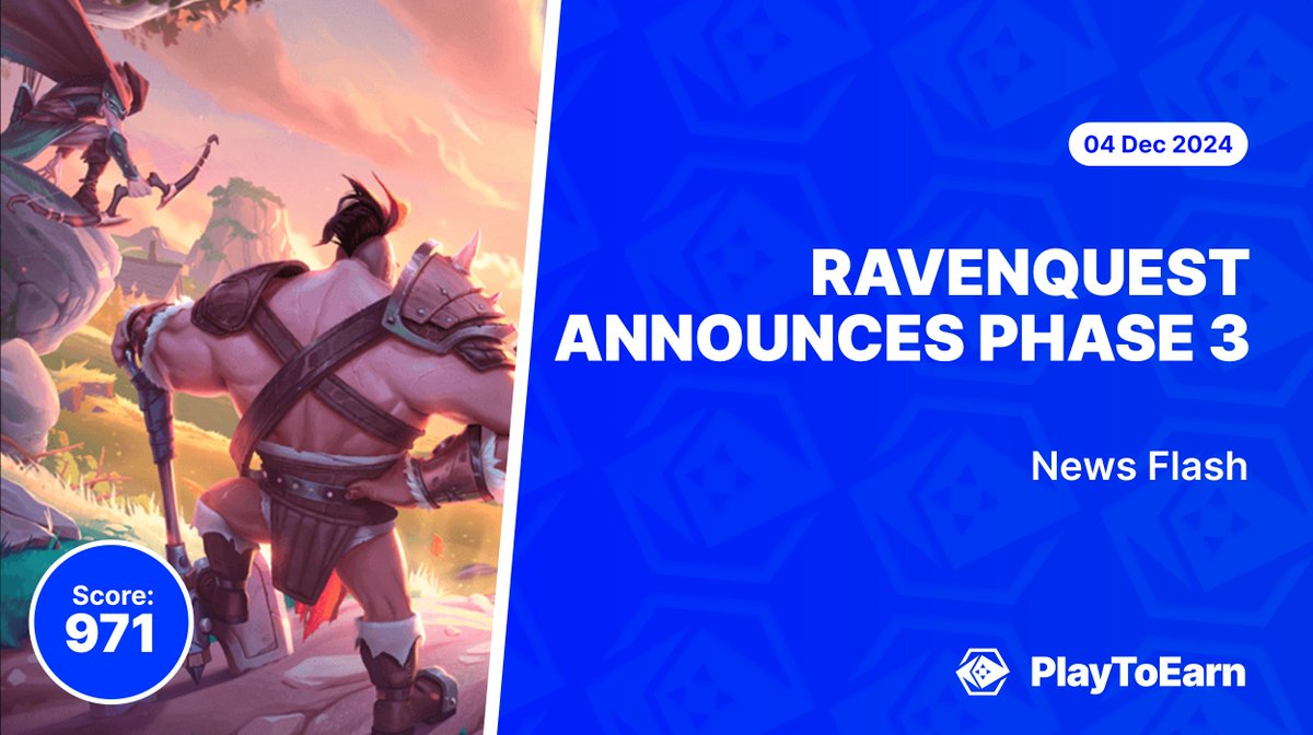 PlayToEarn's tweet image. RavenQuest Announces Phase 3 With 11 Million $QUEST Tokens Up for Grabs 💰

PlayToEarn Score: 971 📈

🟢Jump into the action as Phase 3 of @RavenQuestGame goes live with massive updates, competitive events &amp;amp; a play to airdrop event to snag $QUEST tokens

Read more🧵
#CryptoNews
