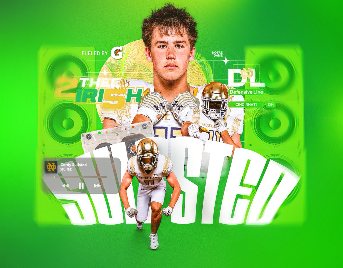 Just a kid from Cincinnati ☘️

<a href="/GSulfsted/">Gordy Sulfsted</a> has officially signed #2TheeIri5h

#GoIrish☘️ | <a href="/Gatorade/">Gatorade</a>