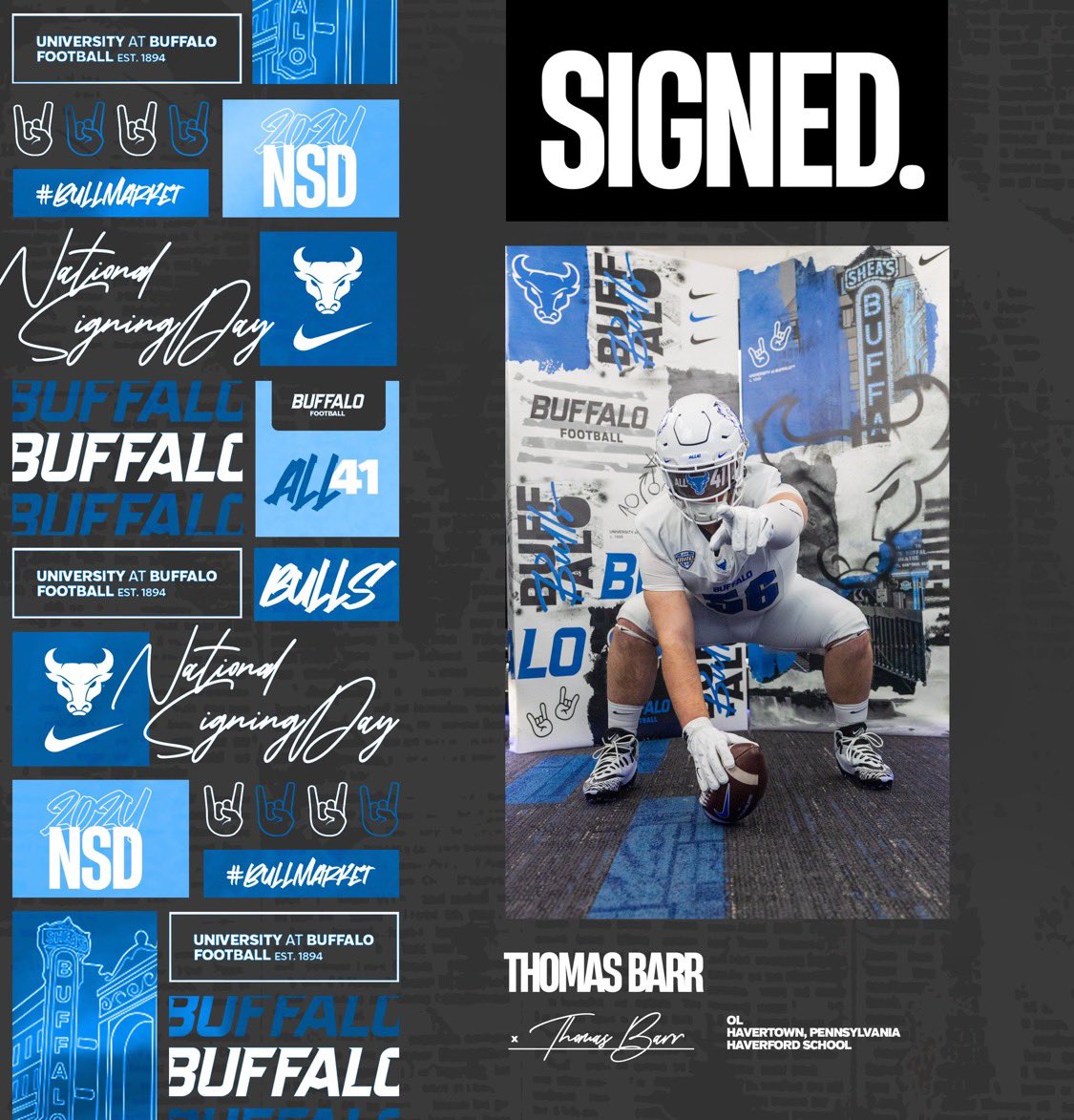 T_Barr56's tweet image. Thank you to my parents, coaches, and anyone else who has helped me make this decision. I am blessed to say that I have signed with @UBFootball, I can’t wait to continue this journey!