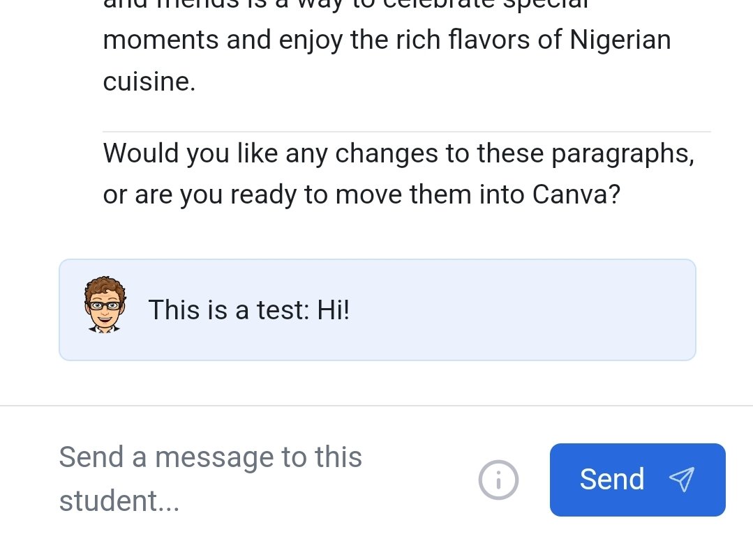 New feature in SchoolAI:

Teachers can write to students in realtime while they are working in the thread 🤯
#AIedu