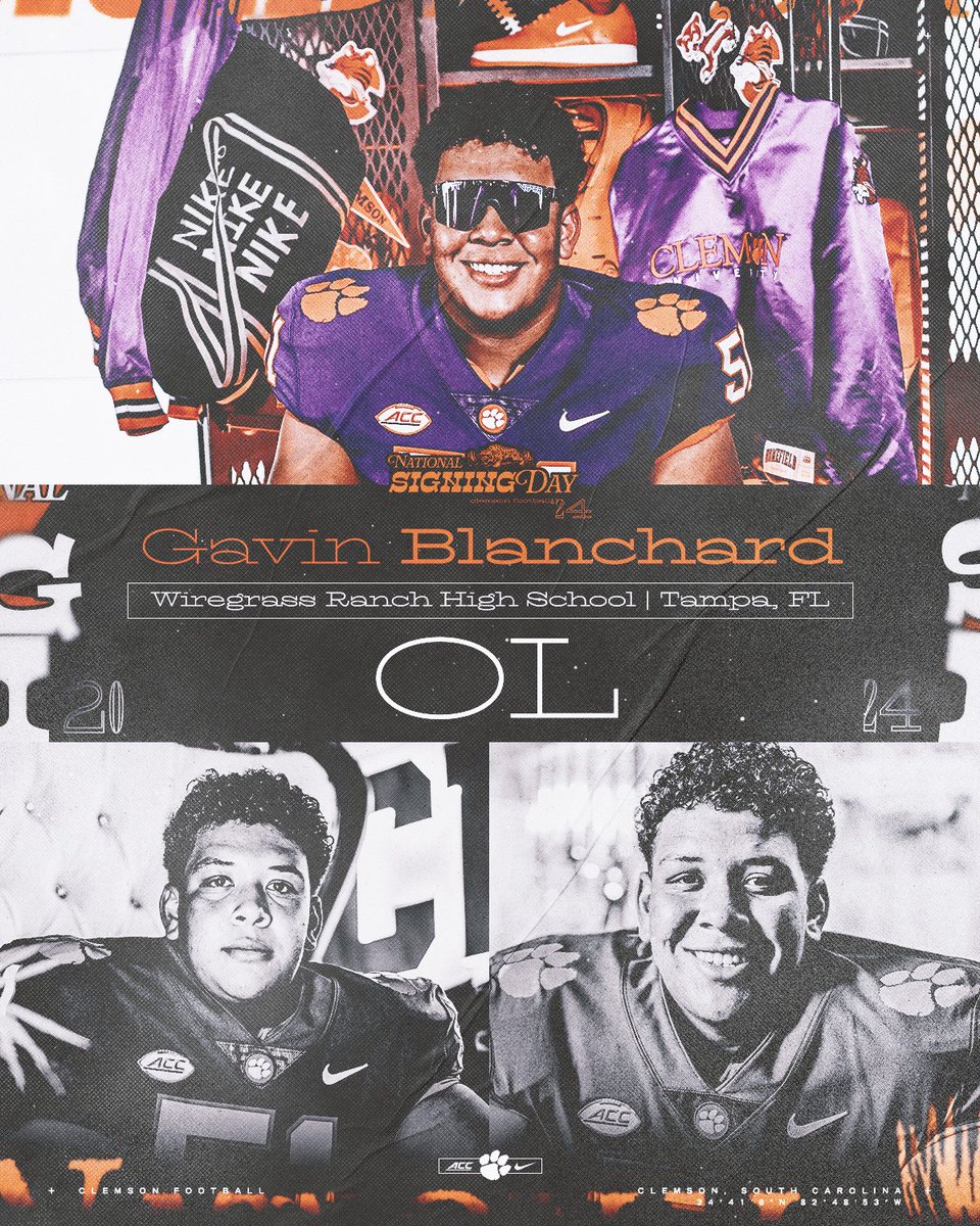 Clemson Football (@clemsonfb) on Twitter photo From the sunshine state! Welcome to the family, <a href="/GavinBlanchard9/">Gavin Blanchard5ļøā£1ļøā£</a>! #ALLIN š
From the sunshine state! Welcome to the family, <a href="/GavinBlanchard9/">Gavin Blanchard5ļøā£1ļøā£</a>! #ALLIN š