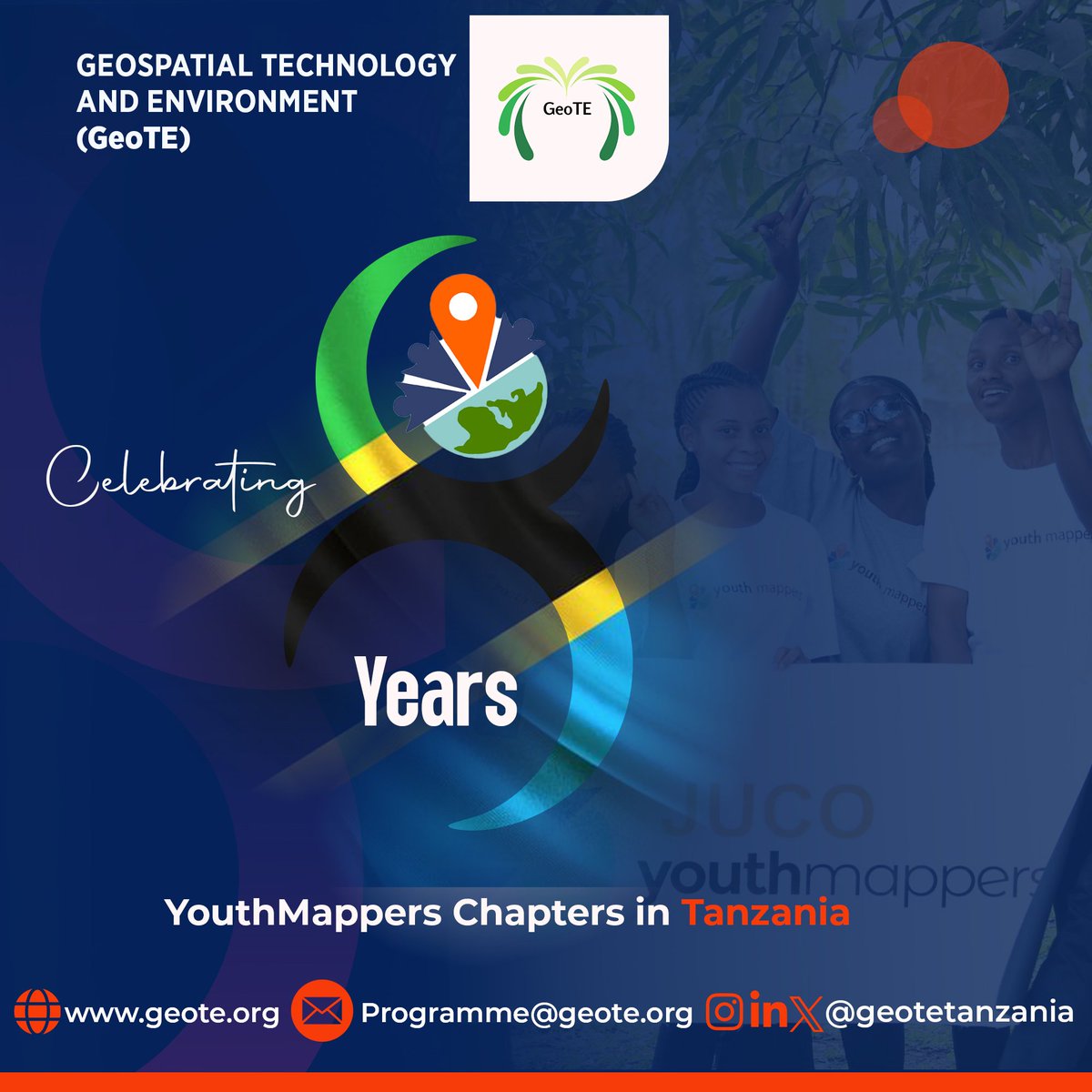 Incredible 8 Years since the first <a href="/youthmappers/">YouthMappers</a> chapter in Tanzania! 

Stay tuned for inspiring stories from our YouthMappers students,  Alumni and Advisors as we celebrate this milestone together!