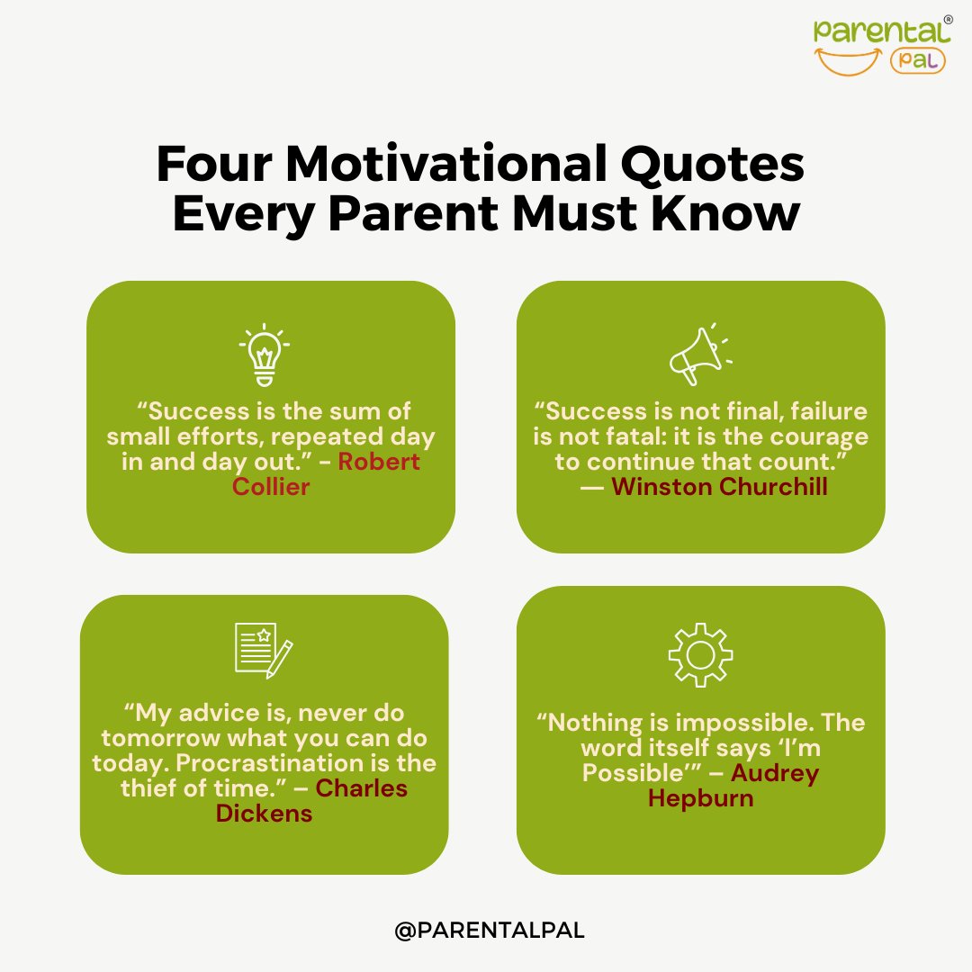 parentalpal's tweet photo. Here are 4 motivational quotes that every parent should use to inspire their child during exam preparation.

Wishing every child success in their term assessment.

Do you know more quotes? Let's read them in the comments.

#examsupport #examinationpreparation https://t.co/KzBo4PWf99