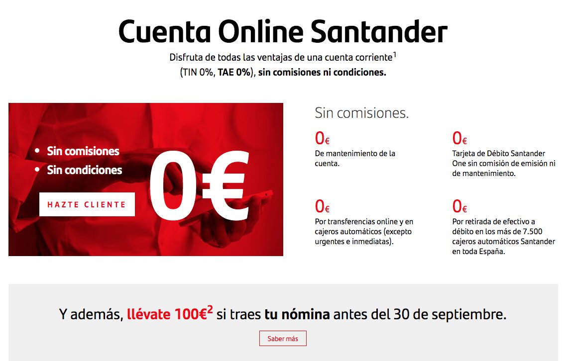 Cuenta Online del Santander sin comisiones ni condiciones.
✅Tarjeta sin comisión de emisión ni de mantenimiento.
Y si traes tu nómina te llevas 400€🎁 de regalo 👉s.mtrbio.com/gwjwjefnse
#cuentassincomisiones2022 #cuentabancariasincomisiones #cuentassincomisionessinnómina