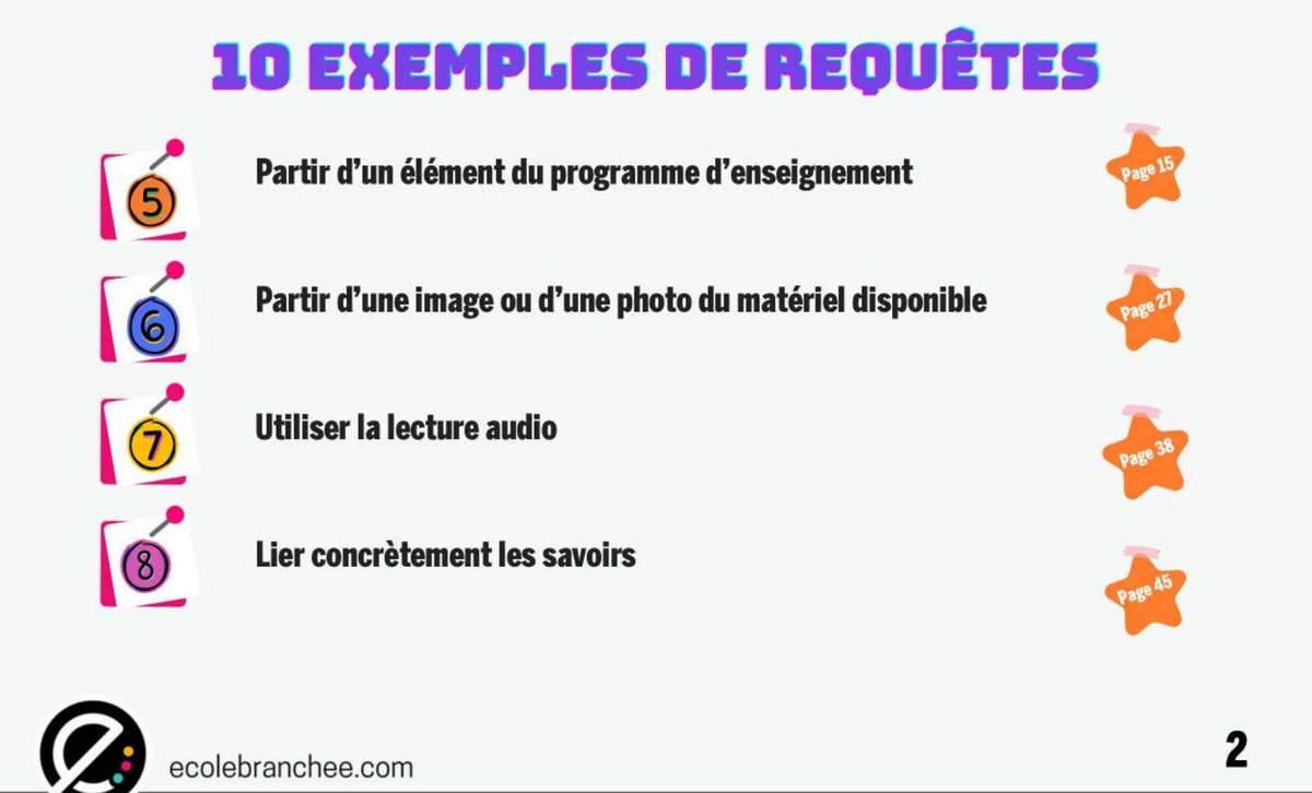 L'intégration de l'intelligence artificielle dans l'éducation offre des opportunités inédites ! Ce guide <a href="/ecolebranchee/">L'École branchée</a> présente 1️⃣0️⃣ requêtes #IA conçues pour assister les #enseignants dans la préparation de leurs cours !
buff.ly/4fTIAzt