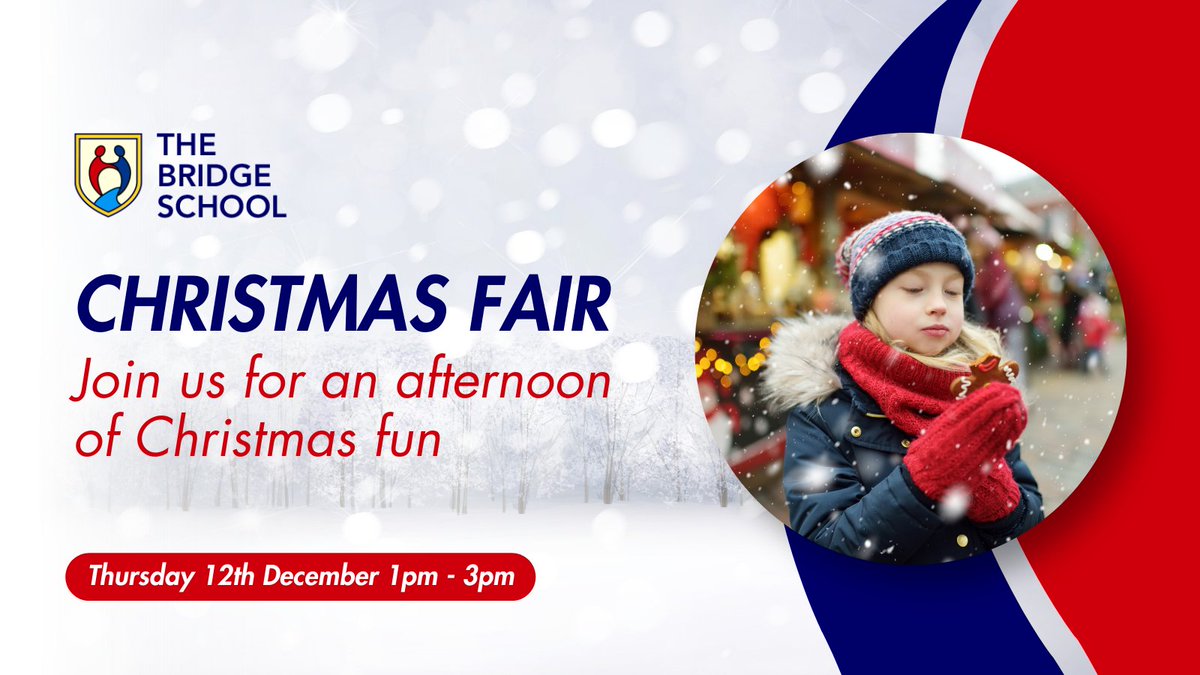 🎅🎄 Santa is coming to The Bridge School! 🎄🎅
Get ready for a festive day filled with:
✨ Games &amp; crafts
🎨 Face painting fun
🎟 Tombola prizes
🎁 Holiday cheer!

📅 12th December, 1-3pm
Don’t miss this magical Christmas Fair! 🎄🎁