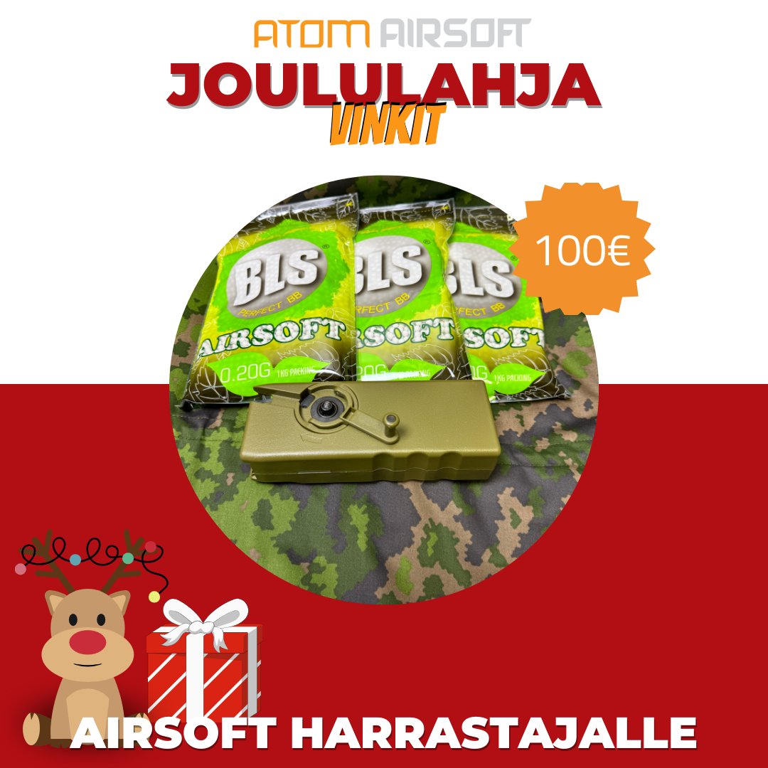 Etsitkö käytännöllistä ja varmasti mieluisaa lahjaa airsoft-kentille?

✅ 3 kuulapussin paketti – lisää kierroksia kentälle ilman keskeytyksiä!
✅ Iso lipaslaturi – varmista, että lippaat täyttyvät helposti.

Kaikki tämä vain alle 100 €! #airsoft #airsoftfinland