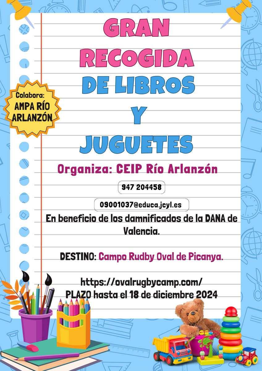 Por motivos logísticos se ha cambiado el lugar de recogida. Este será el @ovalrugbycamp de Picanya.
Animaros a colaborar en esta bonita iniciativa! para que ningún niño se quede sin su regalo de Navidad! 🎄🎁 <a href="/ceiprioarlanzon/">ceiprioarlanzon</a>