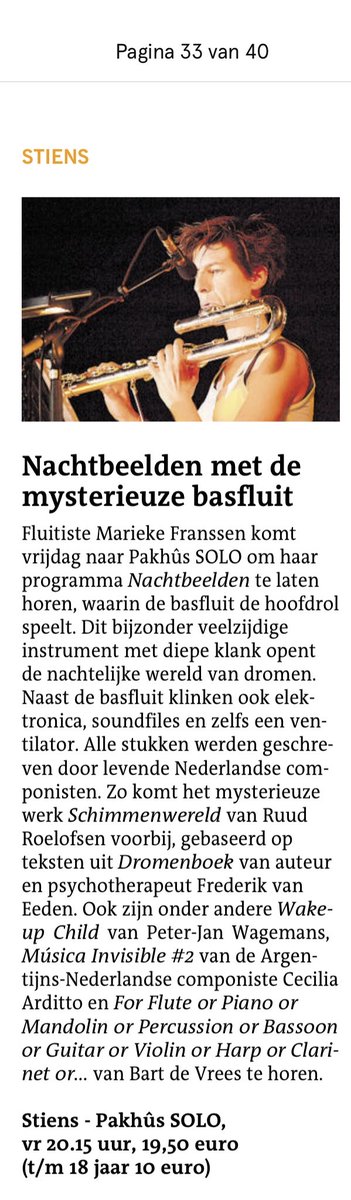 Met plezier gewerkt aan het boeket voor het concert in Pakhûs SOLO in Stiens vr. 6 december. Met dank aan tuinbaas Maarten Vos voor het mooie groen en hulsttakken. Wil je meedromen bij de Nachtbeelden van fluitiste Marieke Franssen, ga dan naar de website stinze-stiens.nl