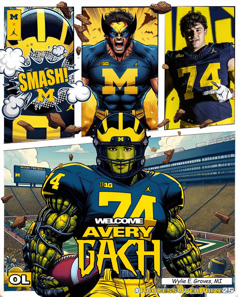 UMichFootball's tweet photo. Welcome home, Avery! 〽️ 

Signing Day Central » https://t.co/ilH2IYpCiy 

#GoBlue | #ProcessOverPrize25 https://t.co/6XR5YVNsdD