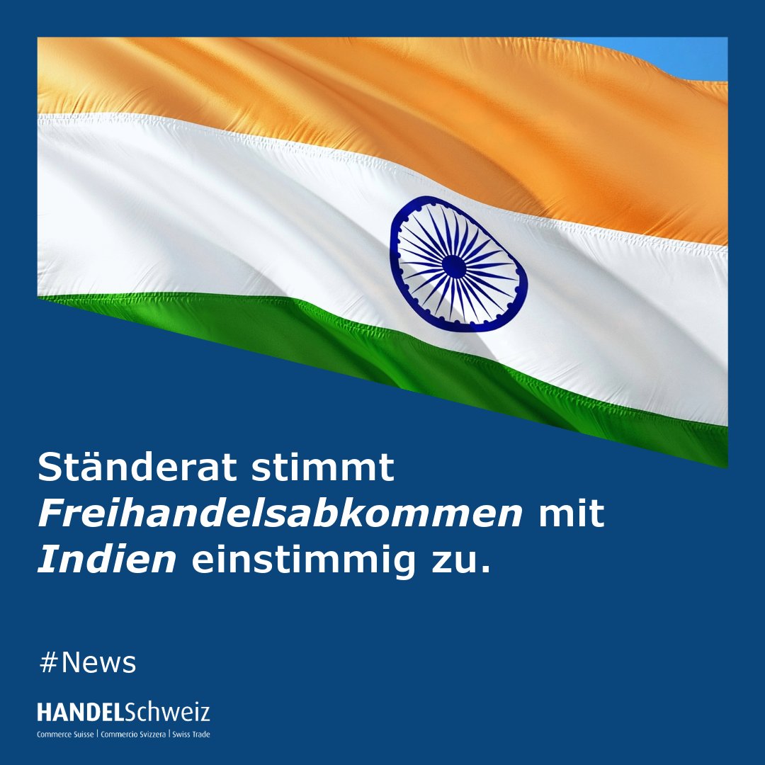 HandelSchweiz's tweet image. Nach dem JA des Ständerats ist es nun am Nationalrat, nachzuziehen. #Indien ist ein wichtiger Handelspartner der Schweiz. Dank dem Abkommen wird der #Handel spürbar anziehen und die Wirtschaft sowie der Werkplatz Schweiz gestärkt. #Freihandel nzz.ch/wirtschaft/das……
@hasco8