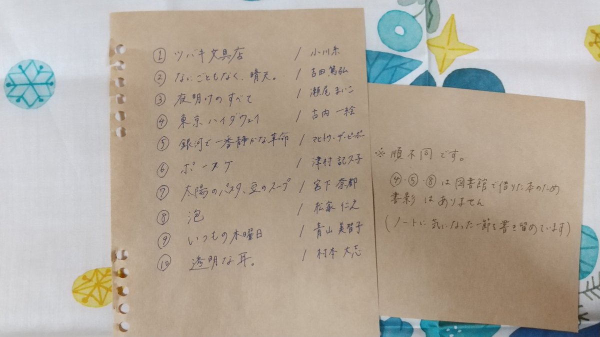 3pono_ma's tweet photo. 新旧いろいろで、こんな感じです
#名刺代わりの小説10選
小説よりもエッセイとか他のジャンルの方が多いかもしれません📖リトルプレスやフリーペーパーなどの読み物も好きです https://t.co/vEulFeVJTZ