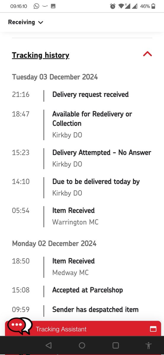 JayHaddley's tweet photo. @RoyalMail I requested redelivery for today, still not here, I suppose I have another wasted day of waiting for a delivery that is not going to arrive.. https://t.co/WYZuzZstJR