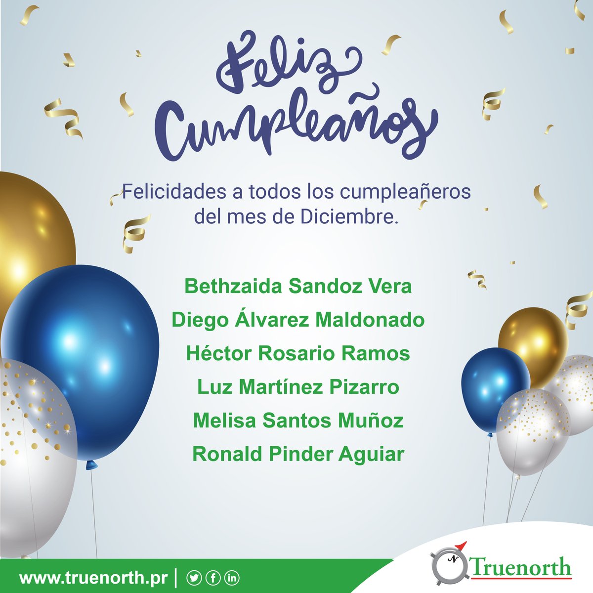 ¡Feliz cumpleaños a todos los compañeros nacidos en el mes de Diciembre!

#felizcumpleaños 
#happybirthday 
#truenorthcolleges