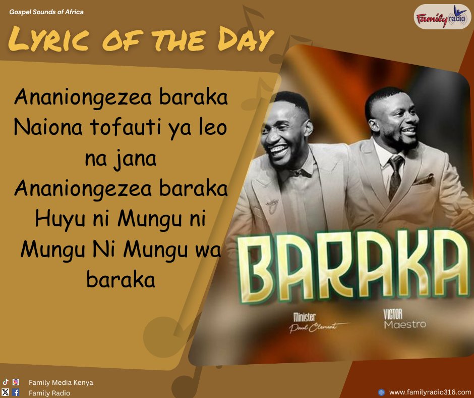 FamilyRadioKe's tweet photo. Gospel Sounds of Africa #PraiseWednesday
#lyricoftheday https://t.co/kj7gBj2S1D
