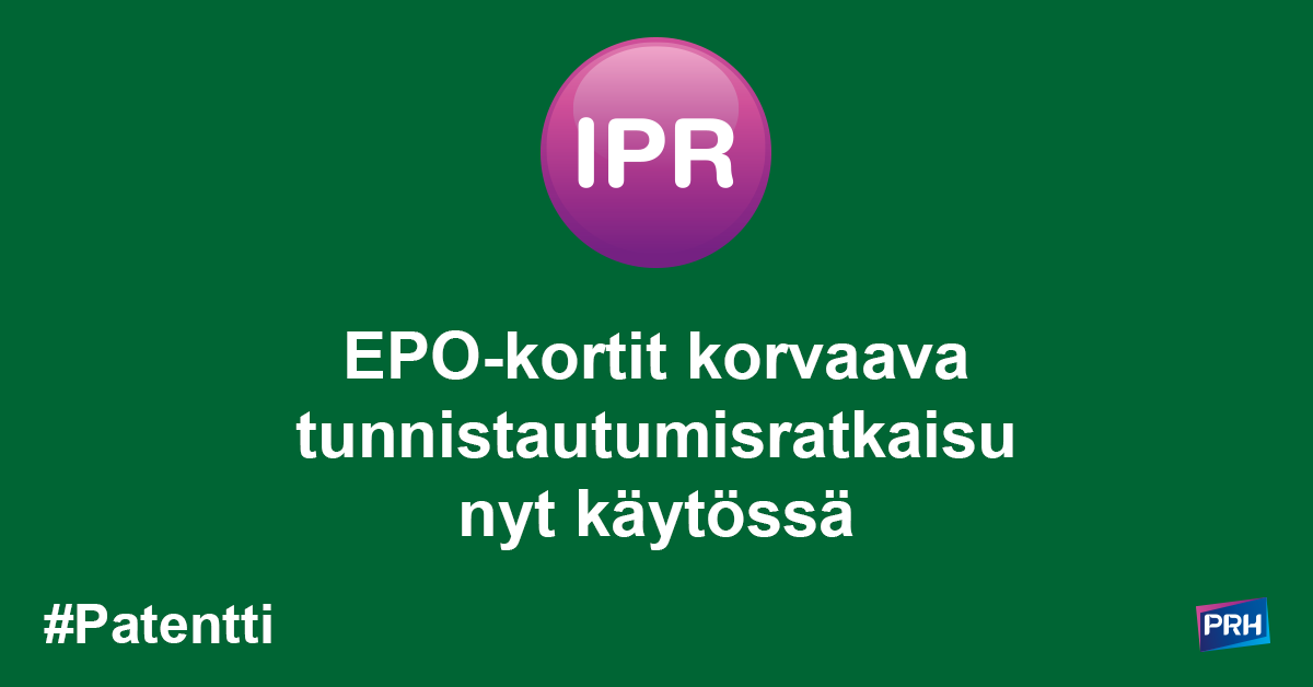 prh_fi's tweet photo. IPR-alan ammattilaiset 👋
EPO-kortin käyttö loppuu palveluissamme keväällä. Nyt on aika siirtyä uuteen tunnistautumisratkaisuun!
Ohjeet käyttöönottoon löydät nettisivuillamme: https://t.co/9NPA6MWTp3
Voit käyttää myös Suomi.fi-tunnistusta 💡
#patentit #tunnistautuminen https://t.co/4w8piXebhv