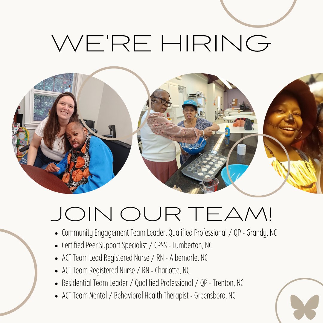 We have rewarding job opportunities immediately available across North Carolina! If you are passionate about making a difference, consider joining our team! 

View all of our available roles by visiting: ow.ly/N6aa50Uk6Ng.