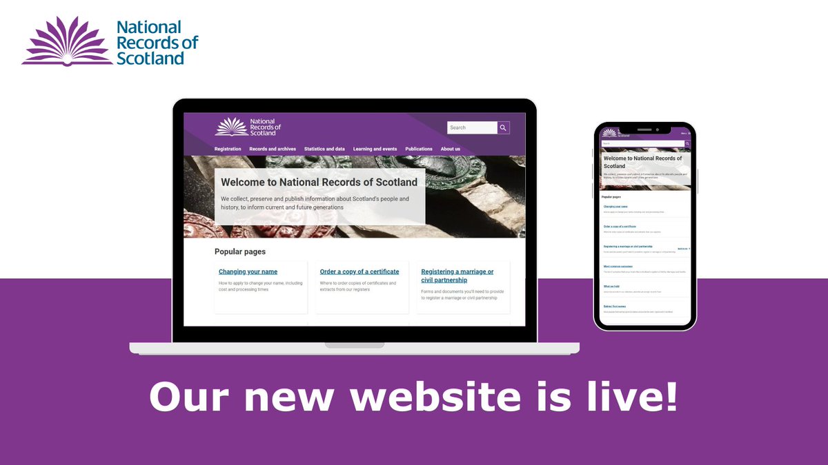 Our new website is live! 🎉

Visit to discover our new look and find essential information about our services 👉 bit.ly/NatRecordsScot

You can still access the old site in our web archive 📁 bit.ly/NRSWebArchive