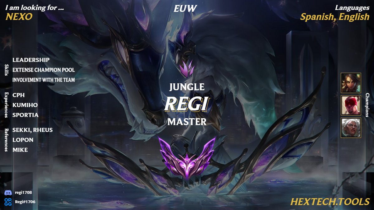 Buenas chavales, viendo que se están empezando a montar los equipos todo toca meter LFT.

Interesado principalmente en Liga Nexo.

Tengo MDs abiertos y se agradecen RTs <3