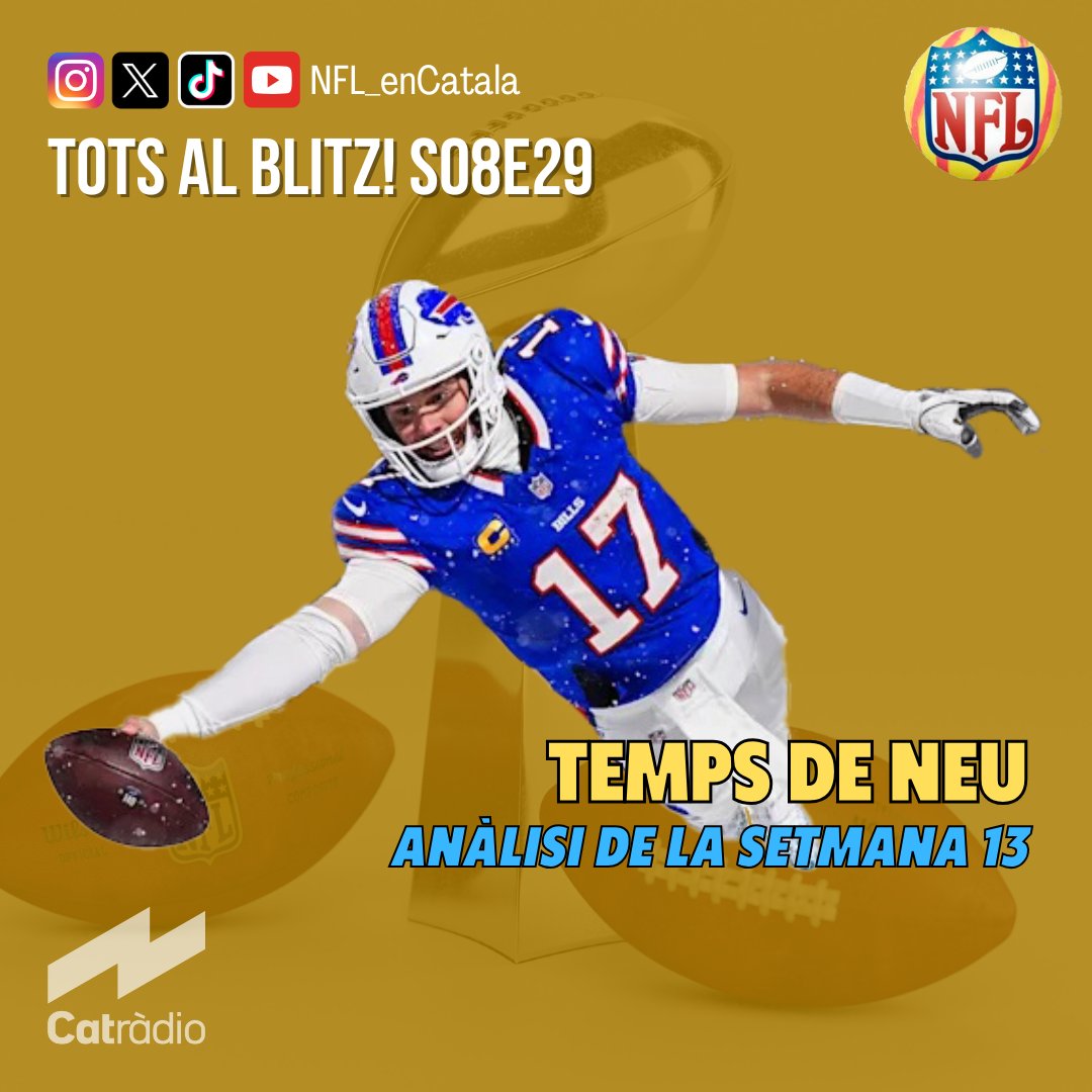 NFL_enCatala's tweet photo. 🏈👉 Tots al Blitz! S08E29 👈🏈
🦃 La ressaca d'Acció de Gràcies, amb un final surrealista que acaba amb Eberflus al carrer.
🤯 També analitzem el més destacat de la jornada 13.
🛞 I La Roda de Partits!
Links al següent missatge (👇) #NFLcat https://t.co/Nu4BeqEYZm